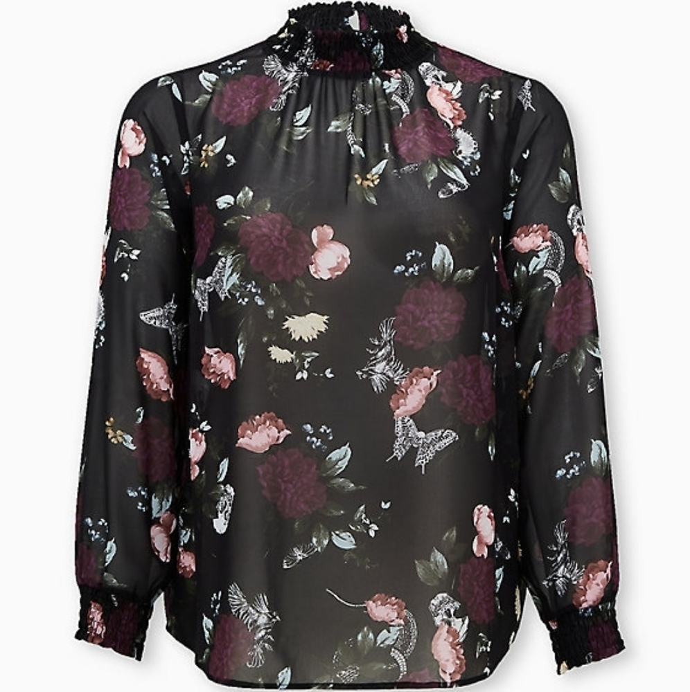 Torrid Floral Chiffon Blouse